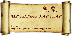 Mátyássy Ulászló névjegykártya